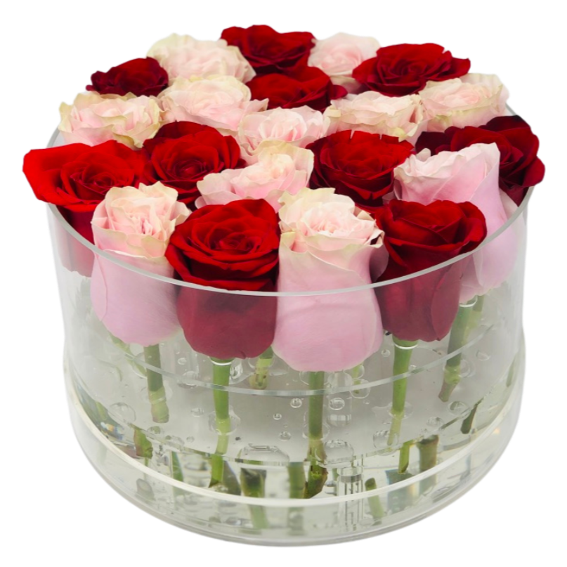 BUILD YOUR OWN FRESH ROSE BOX: Faye Box - Checkered - Ohana Moments