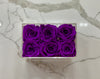 Clear Modern Rose Box with Forever Roses Long lasting roses that last for years with purple roses