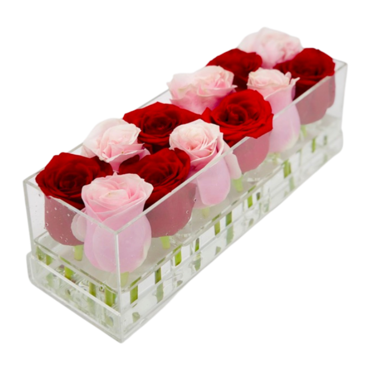 BUILD YOUR OWN FRESH ROSES MIAMI: Meli Box - Checkered - Ohana Moments