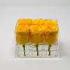 Clear Modern Rose Box with Forever Roses Long lasting roses that last for years with yellow roses