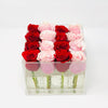 Modern Rose Box with preserved roses that last for years with red roses and pink roses