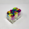 Clear Modern Rose Box with Forever Roses Long lasting roses that last for years with rainbow roses