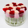 Clear Modern Rose Box with Forever Roses Long lasting roses that last for years with pink roses and red roses for Valentine's Day