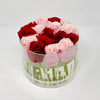 Clear Modern Rose Box with Forever Roses Long lasting roses that last for years with pink roses and red roses for Valentine's Day
