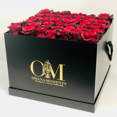 The Mia Forever Rose Box - Large - Solid (36-42 roses) - Ohana Moments