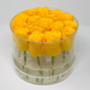 Modern Rose Box with Preserved long last lasting roses that last for years with yellow roses
