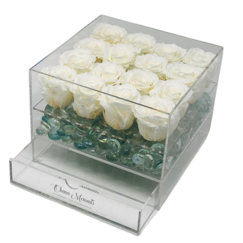 Dressed in White Forever Rose Box - Medium - Ohana Moments