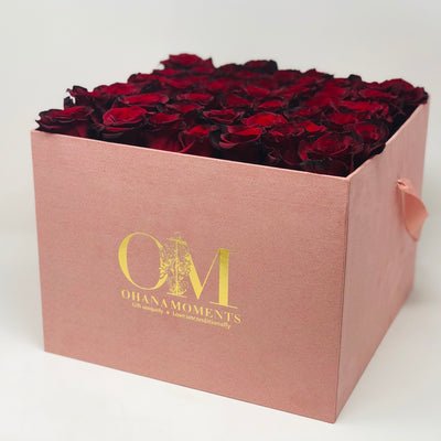 The Lucy Forever Rose Box - Large Velvet - Solid (36-42 roses) - Ohana Moments