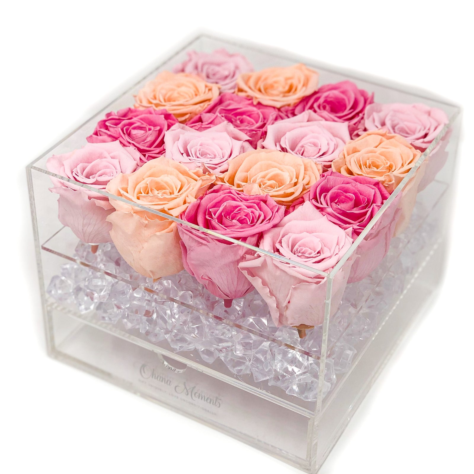 Metallic Pink Forever Rose Box - Medium - Ohana Moments