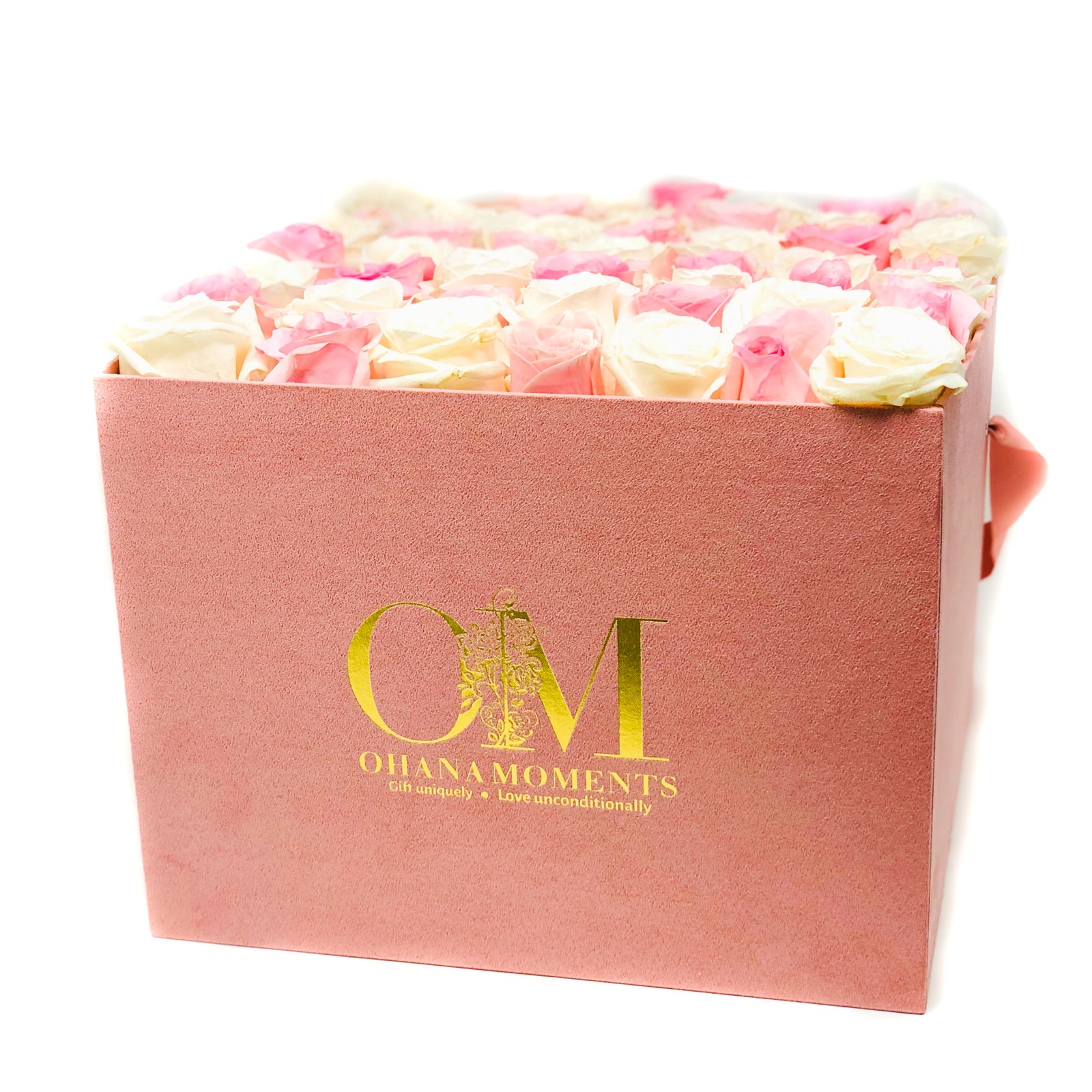 The Lucy Forever Rose Box - Large Velvet - Checkered (36-42 roses) - Ohana Moments