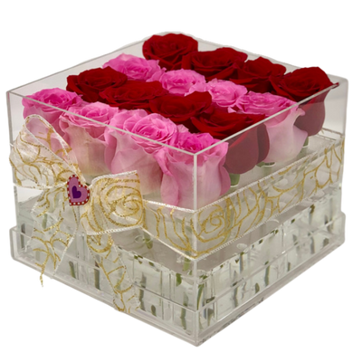 Red & Pink Overload Forever Rose Box - Medium - Ohana Moments