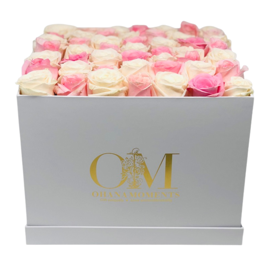 The Catalina Forever Rose Box - Large - Checkered (36-42 roses) - Ohana Moments