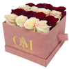 The Lucy Forever Rose Box - Medium Velvet - Stripe (16 roses) - Ohana Moments
