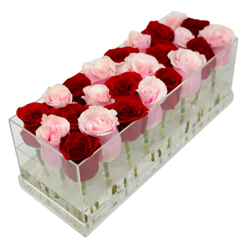 The Half & Half Red and Pink Forever Rose Box - Large - Ohana Moments