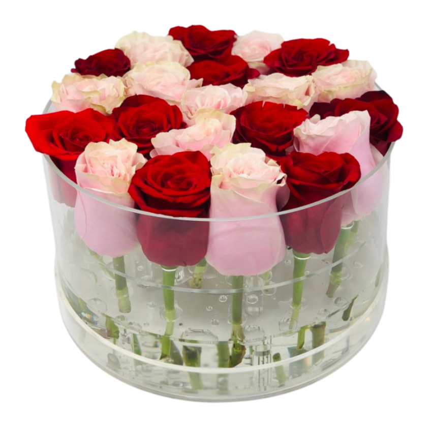 The Half & Half Round Rose Box - Large - Ohana Moments